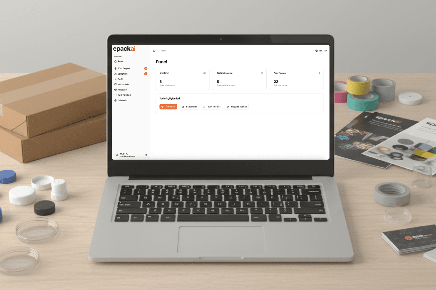 Epack AI Akıllı Eşleştirme Paneli